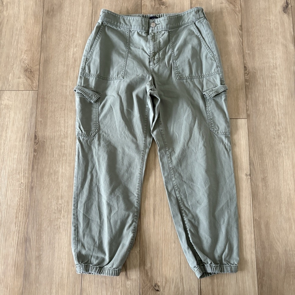 J Crew Pants Women Size 10 Green Cargo Pocket Skinny Twill Preppy Capsule Casual